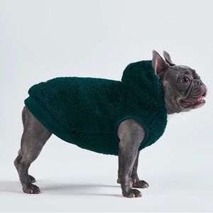 4 XL Pine Green Hooded Sherpa Dog Vest